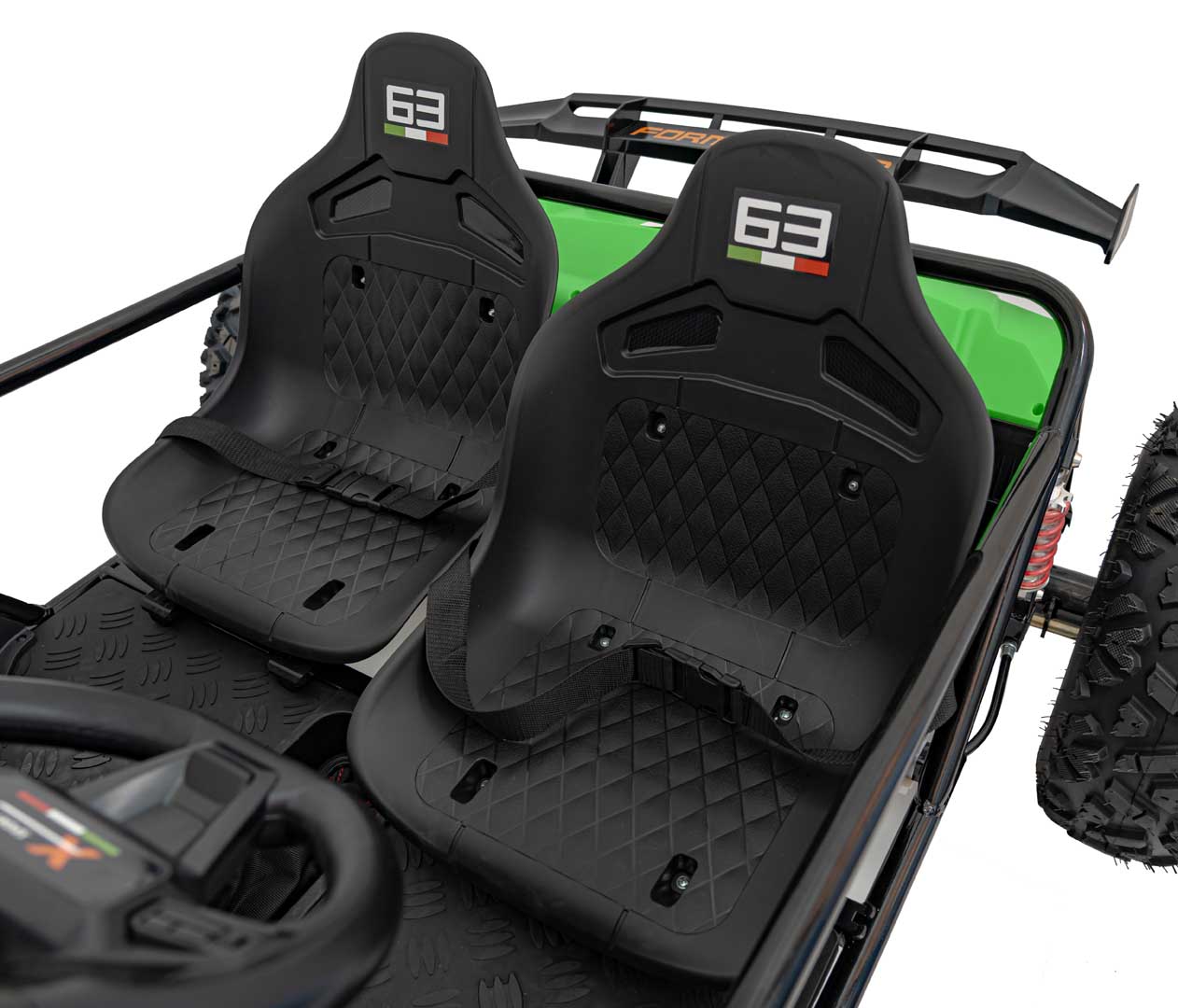 UTV electric pentru copii 8-15 ani cu 2 locuri 48V 800W Buggy GENERAL XXL cu viteza max 25km/h (2358) Verde - imagine 4