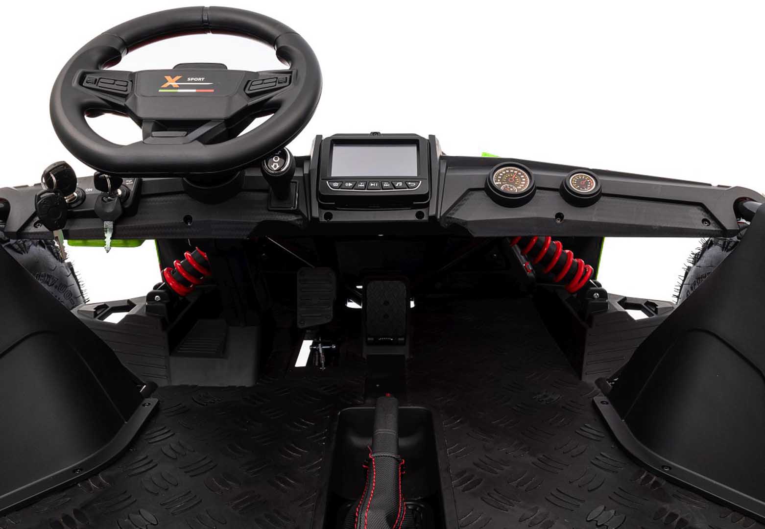 UTV electric pentru copii 8-15 ani cu 2 locuri 48V 800W Buggy GENERAL XXL cu viteza max 25km/h (2358) Verde - imagine 7