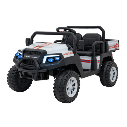 Masinuta electrica pentru copii UTV Champion cu 2 locuri si basculanta 24V 400W (650D) Alb