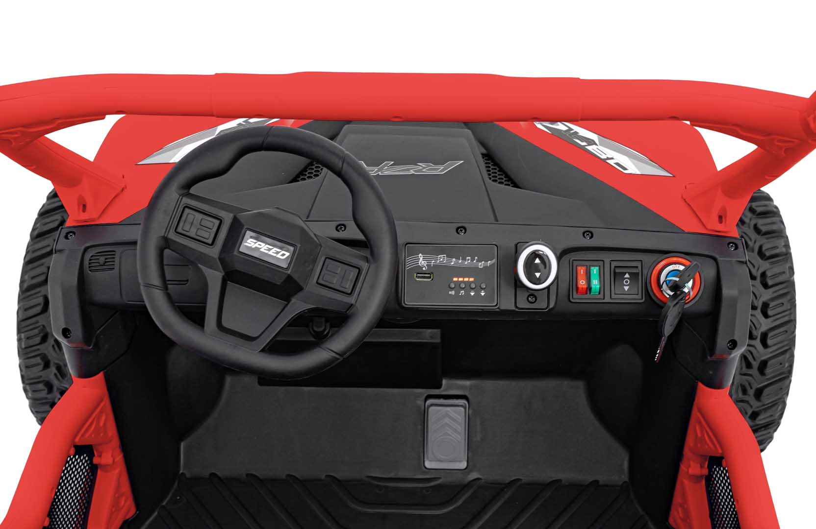 UTV electric pentru copii Autokids Farmer Truck 24V 300W 4x4 (307) Rosu - imagine 4