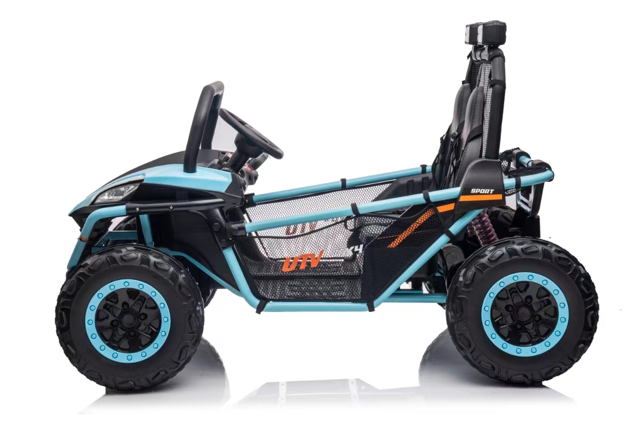 UTV electric pentru 2 copii BUGGY SPEED 12V 180W 4x4 (S608-12V) Albastru - imagine 2