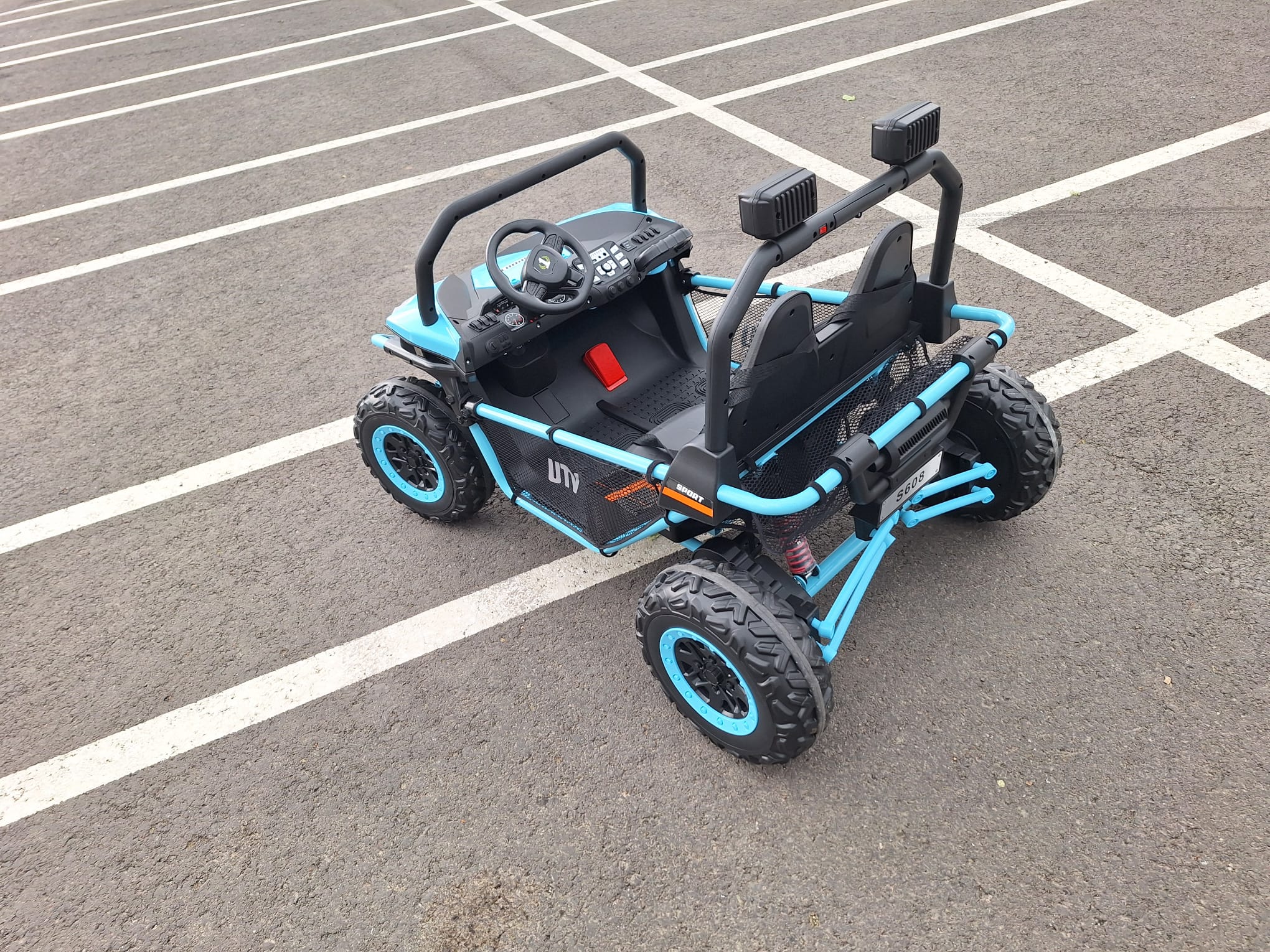 UTV electric pentru 2 copii BUGGY SPEED Fast Edition 24V 300W 4x4 (s608) Albastru - imagine 5