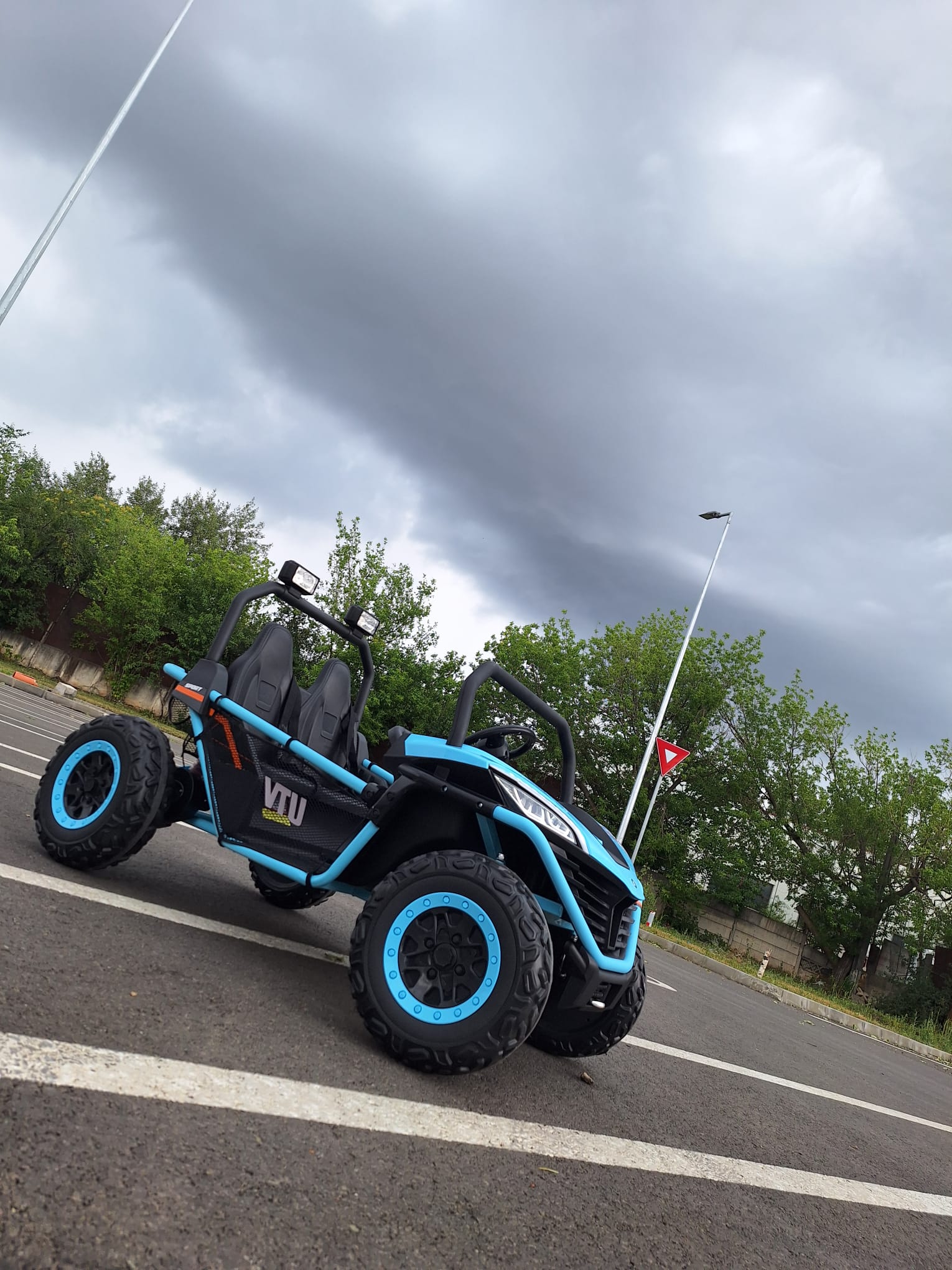 UTV electric pentru 2 copii BUGGY SPEED Fast Edition 24V 300W 4x4 (s608) Albastru - imagine 3
