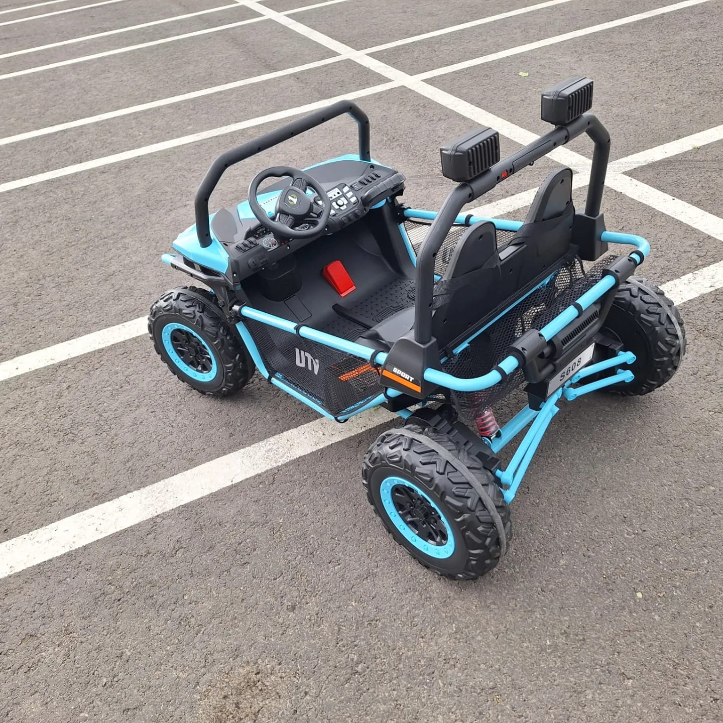 UTV electric pentru 2 copii BUGGY SPEED Fast Edition 24V 300W 4x4 (s608) Albastru - imagine 4