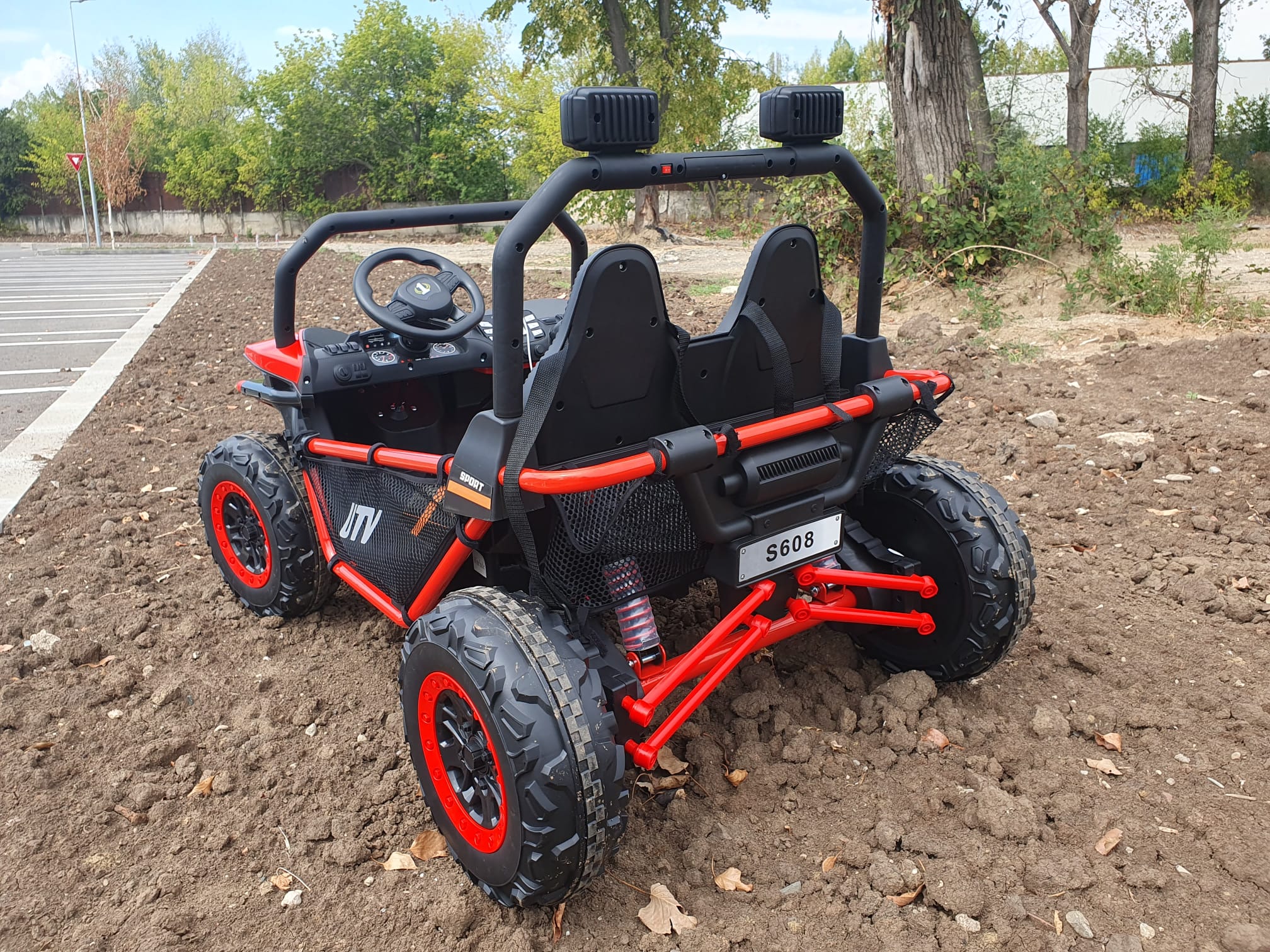 UTV electric pentru 2 copii BUGGY SPEED Fast Edition 24V 300W 4x4 (s608) Rosu - imagine 10