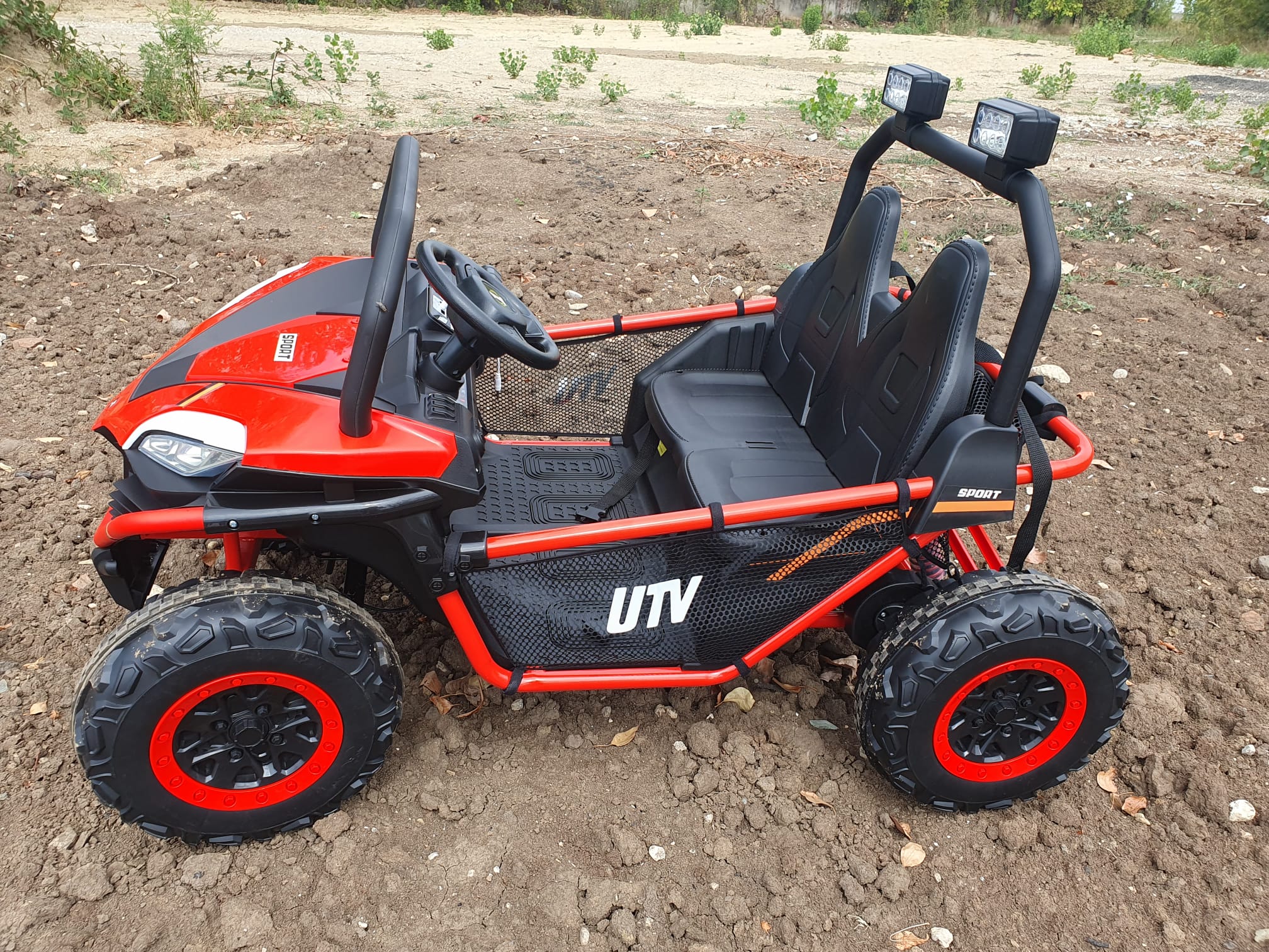UTV electric pentru 2 copii BUGGY SPEED Fast Edition 24V 300W 4x4 (s608) Rosu - imagine 8