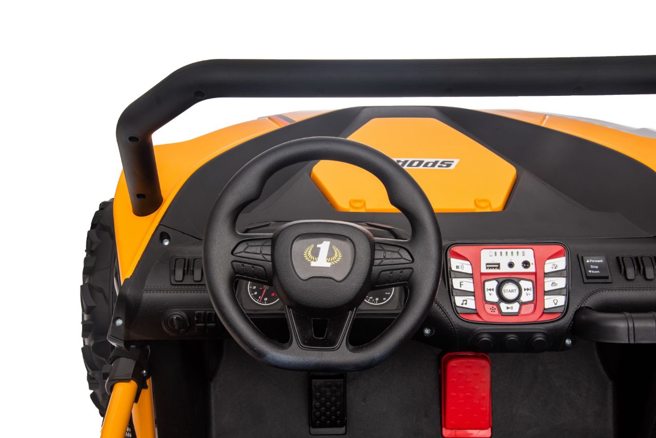 UTV electric pentru 2 copii BUGGY SPEED Fast Edition 24V 300W 4x4 (s608) Galben - imagine 4