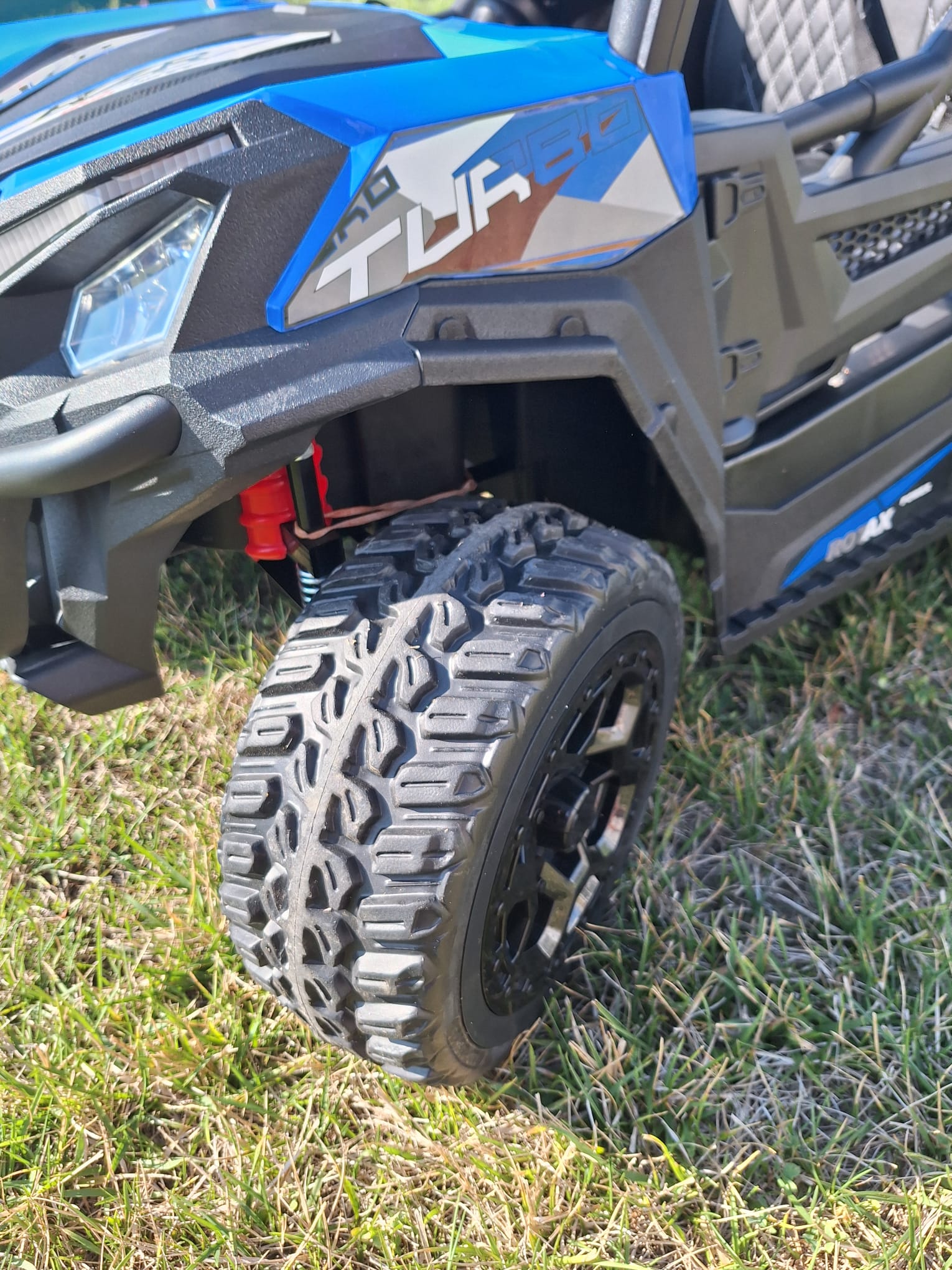 Masinuta electrica pentru copii UTV TURBO RZR LUX 4x4 12V 120W (HC301) Albastru - imagine 6