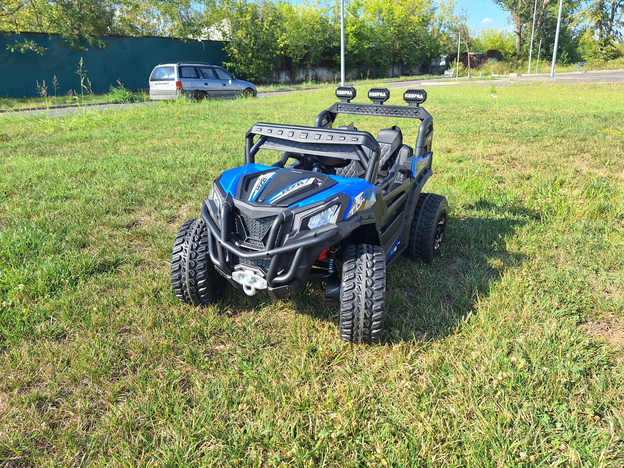 Masinuta electrica pentru copii UTV TURBO RZR LUX 4x4 12V 120W (HC301) Albastru - imagine 4