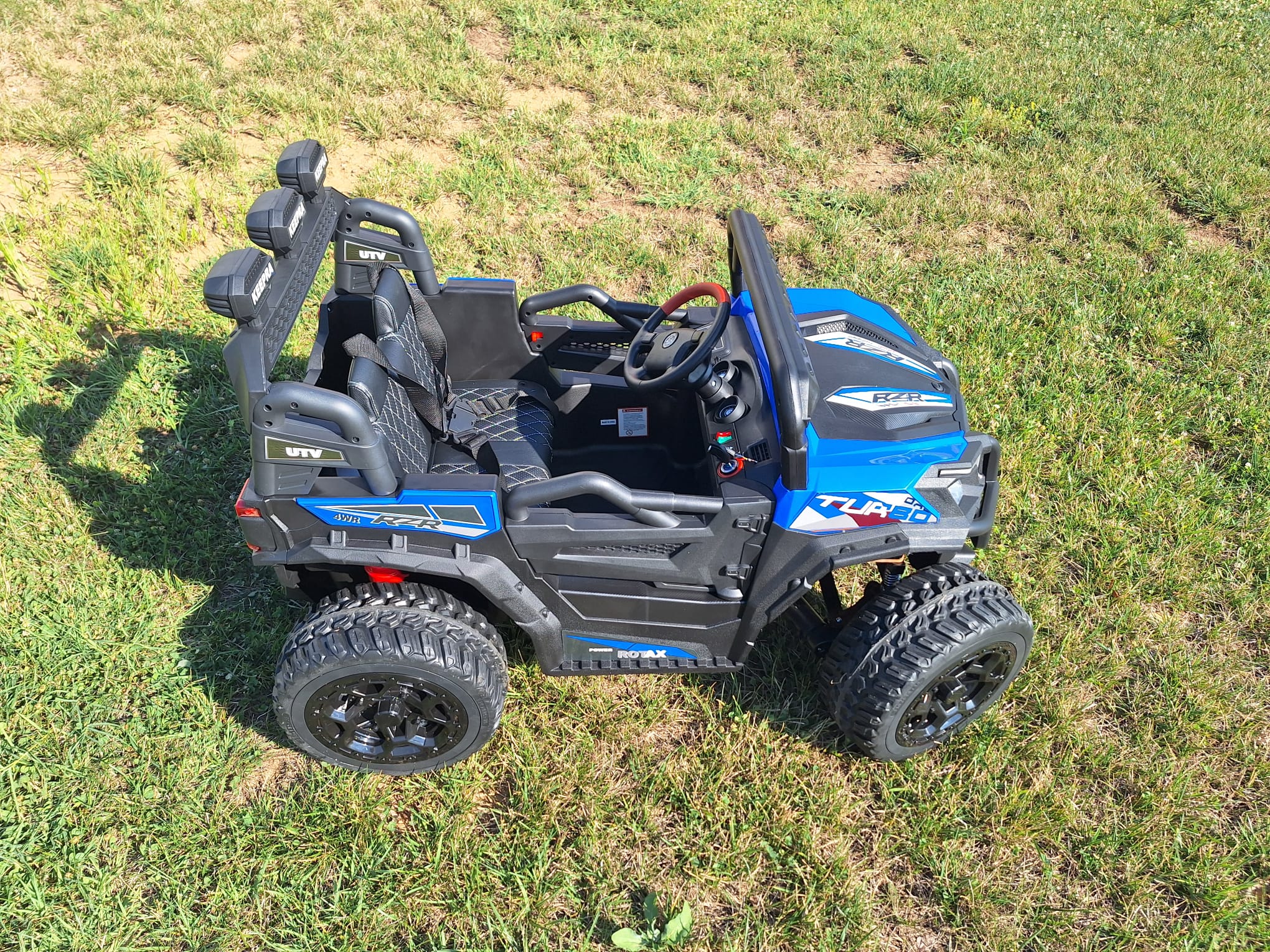 Masinuta electrica pentru copii UTV TURBO RZR LUX 4x4 12V 120W (HC301) Albastru - imagine 2
