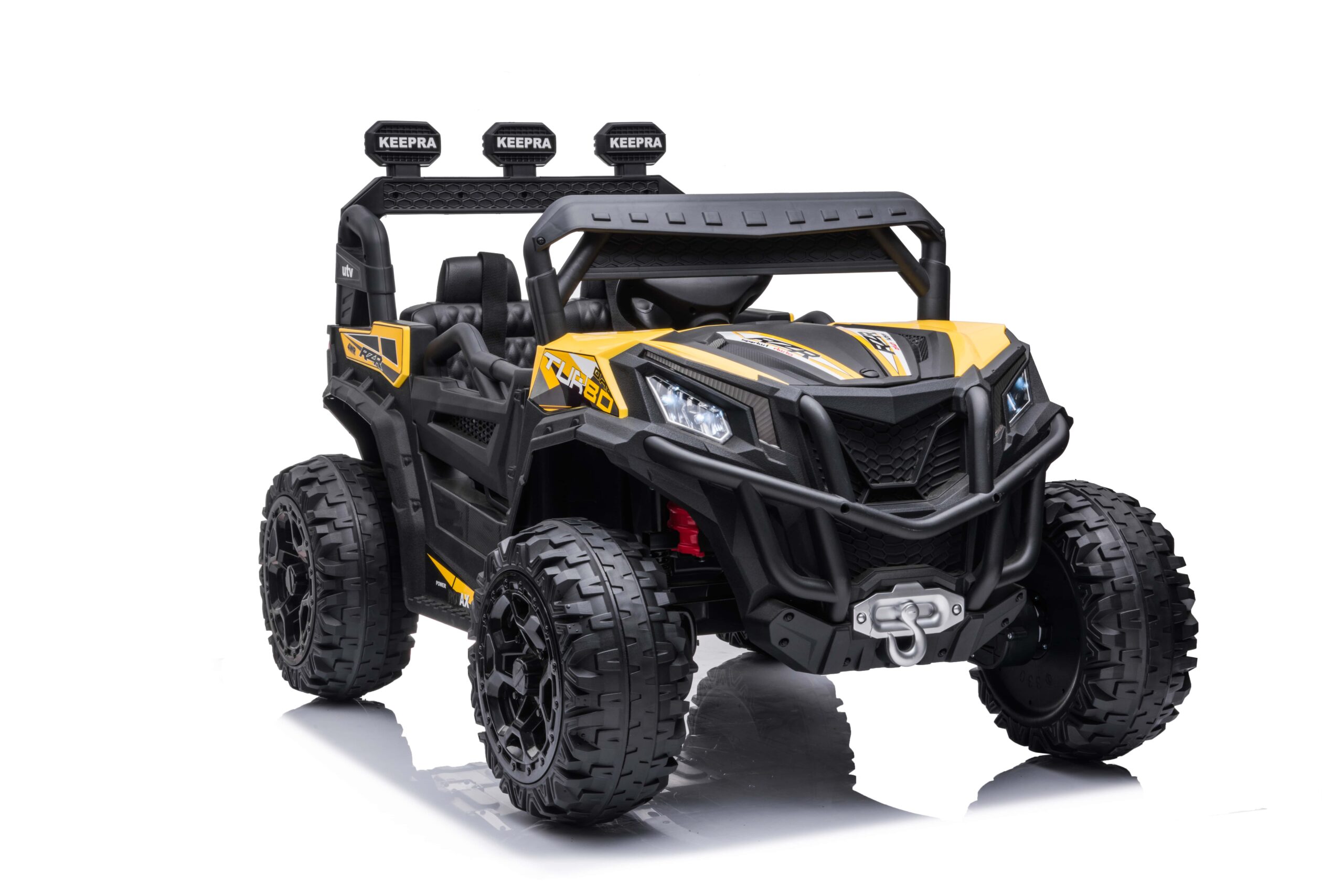 Masinuta electrica pentru copii UTV TURBO RZR LUX 4x4 12V 120W (HC301) Galben - imagine 2