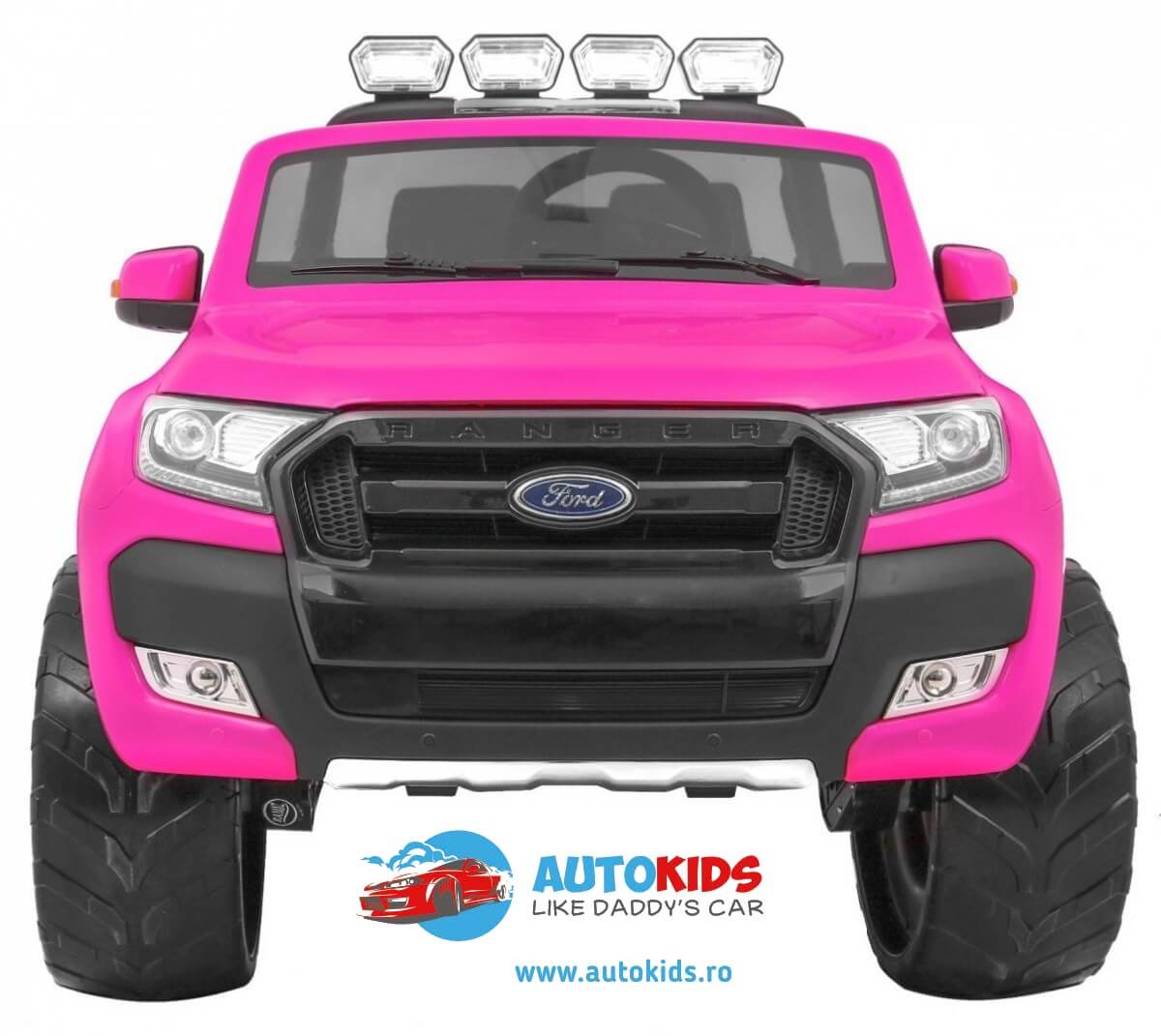 Masinuta electrica pentru copii NEW FORD RANGER cu ecran LCD, 4x4 (DK-F650) Roz - imagine 3