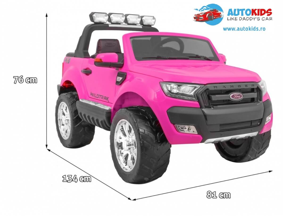 Masinuta electrica pentru copii NEW FORD RANGER cu ecran LCD, 4x4 (DK-F650) Roz - imagine 2