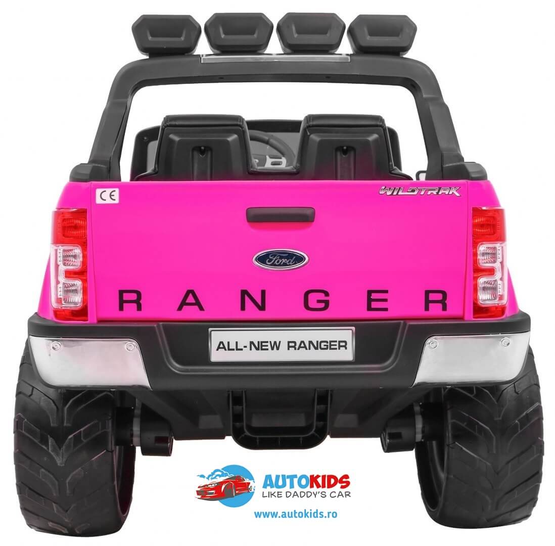 Masinuta electrica pentru copii NEW FORD RANGER cu ecran LCD, 4x4 (DK-F650) Roz - imagine 6