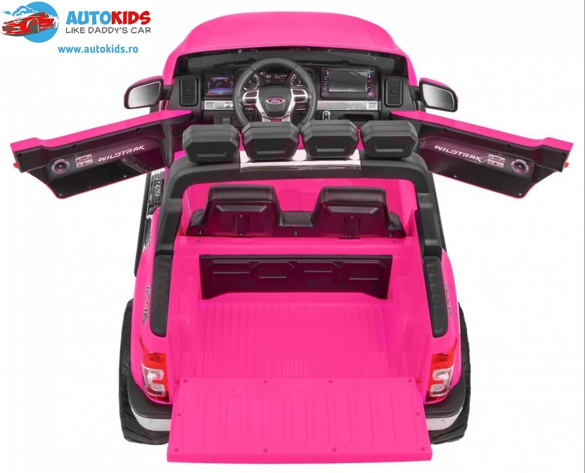 Masinuta electrica pentru copii NEW FORD RANGER cu ecran LCD, 4x4 (DK-F650) Roz - imagine 4