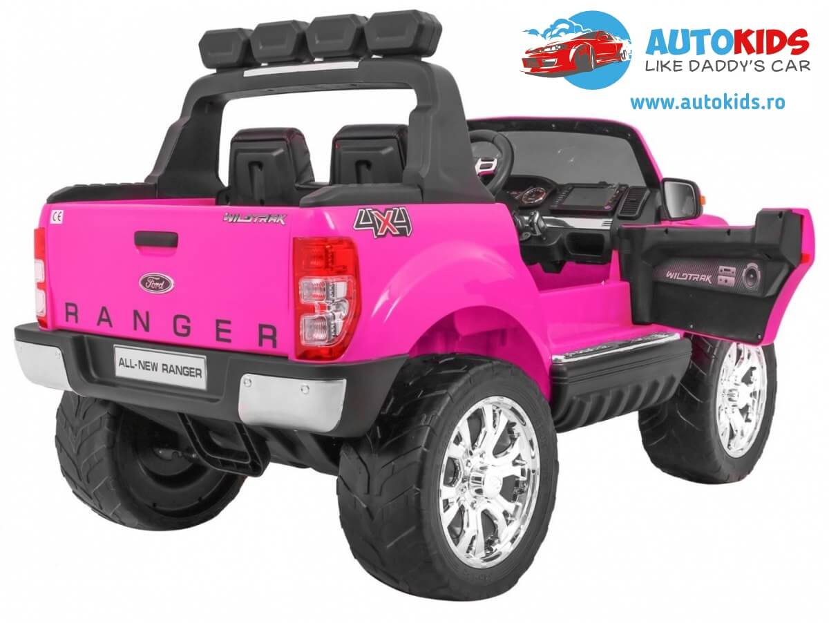 Masinuta electrica pentru copii NEW FORD RANGER cu ecran LCD, 4x4 (DK-F650) Roz - imagine 9