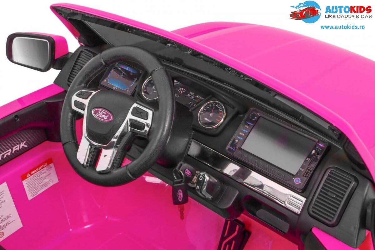 Masinuta electrica pentru copii NEW FORD RANGER cu ecran LCD, 4x4 (DK-F650) Roz - imagine 5