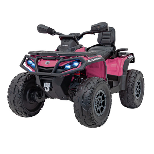 ATV electric pentru copii 2-8 ani Can-Am Outlander cu 2 locuri, cu Telecomanda, 4×4 12V 180W (CA005) Roz
