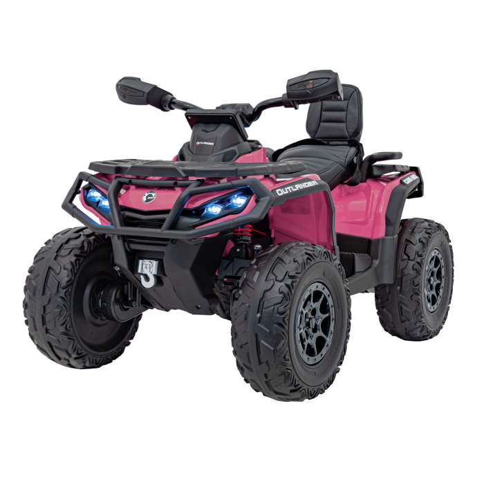 ATV electric pentru copii 2-8 ani Can-Am Outlander cu 2 locuri, cu Telecomanda, 4x4 12V 180W (CA005) Roz
