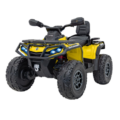ATV electric pentru copii Can-Am Outlander cu 2 locuri 24V 4×4 800W, echipare Lux (CA005) Galben