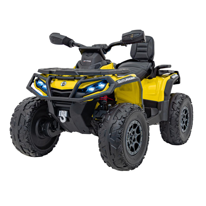 ATV electric pentru copii Can-Am Outlander cu 2 locuri 24V 4x4 800W, echipare Lux (CA005) Galben