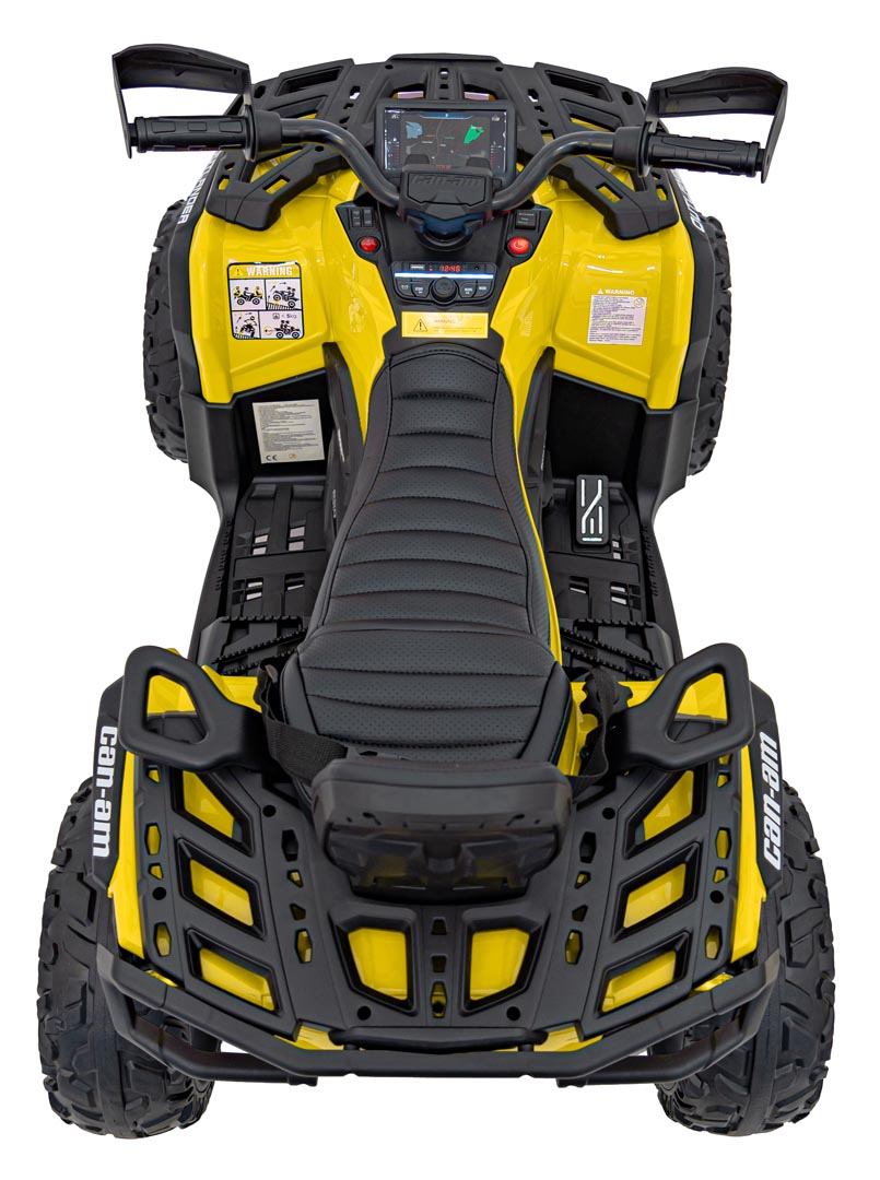 ATV electric pentru copii Can-Am Outlander cu 2 locuri 24V 4x4 800W, echipare Lux (CA005) Galben - imagine 3