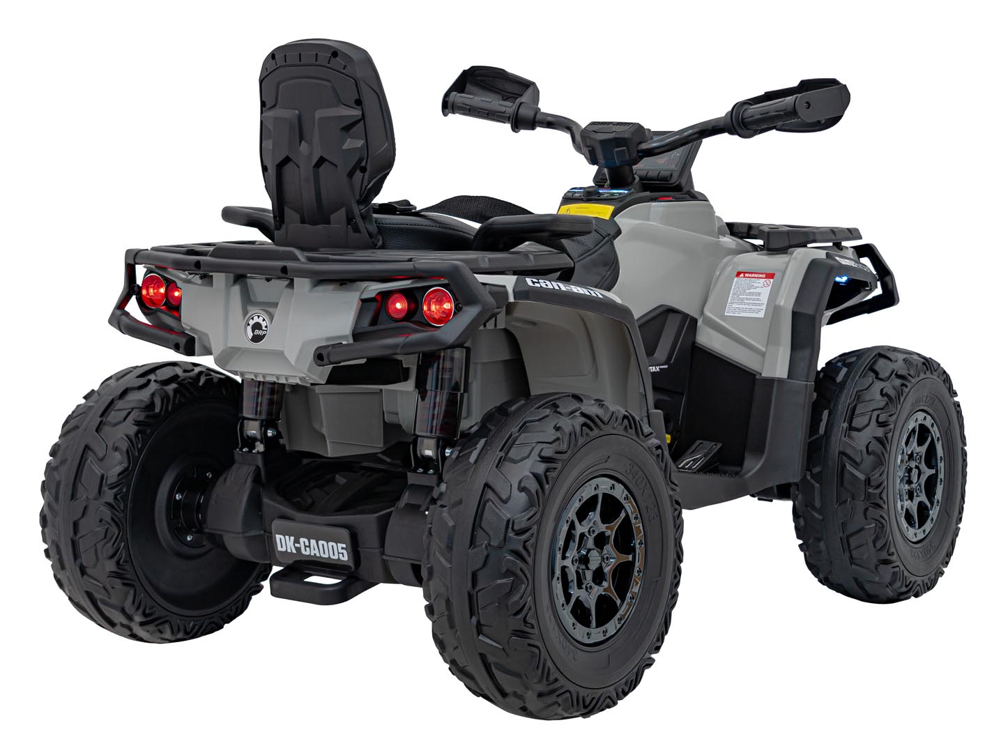 ATV electric copii cu 2 locuri Can-Am Outlander 24V 4x4 800W, roti EVA, scaun piele, Bluetooth, Gri - imagine 7