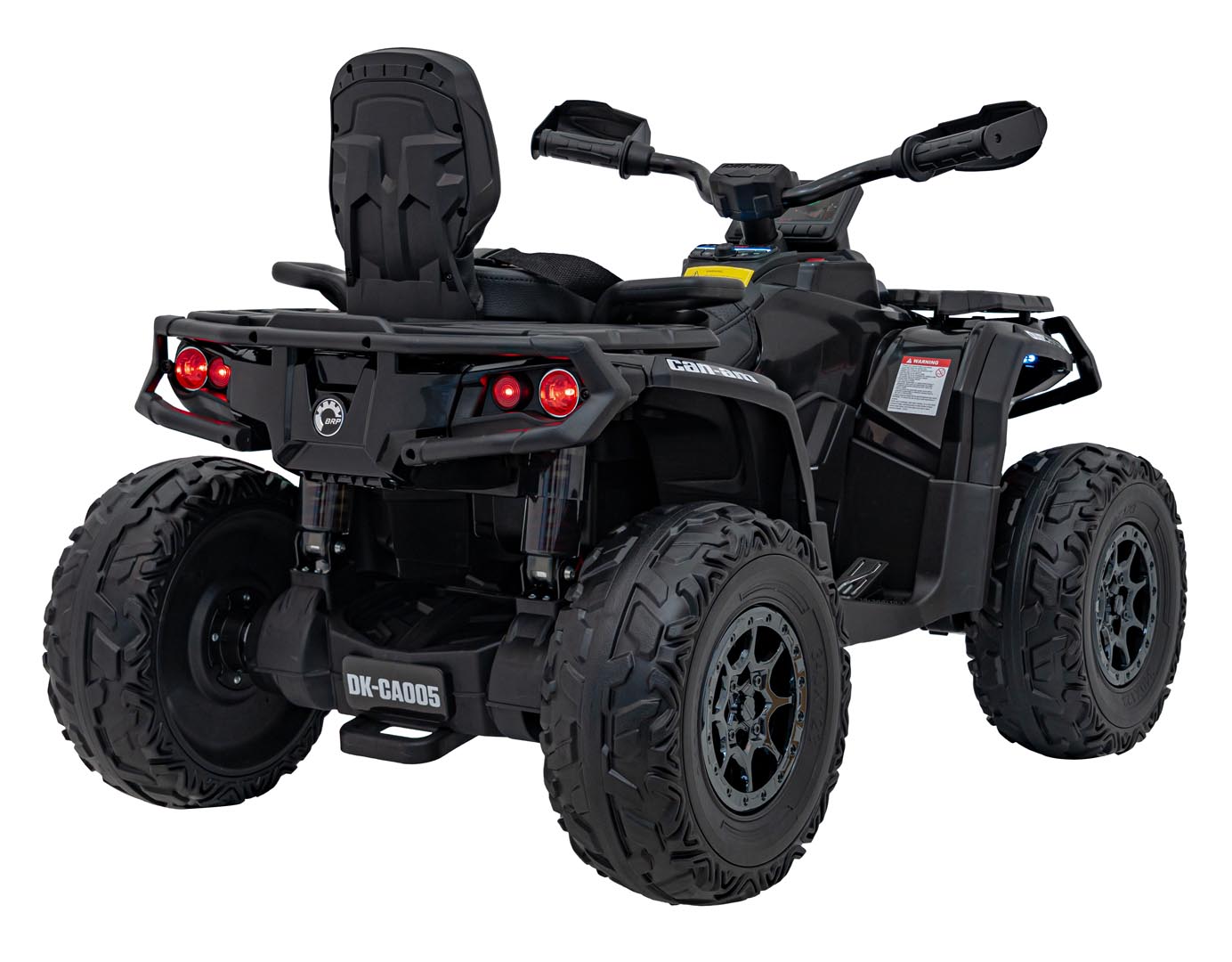 ATV electric copii cu 2 locuri Can-Am Outlander 24V 4x4 800W, roti EVA, scaun piele, Bluetooth, Negru - imagine 5