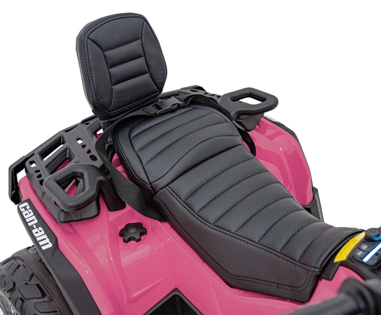 ATV electric copii cu 2 locuri Can-Am Outlander 24V 4x4 800W, roti EVA, scaun piele, Bluetooth, Roz - imagine 5