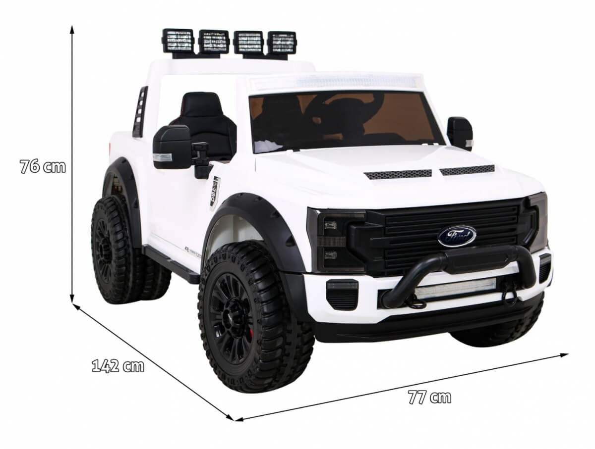 Masinuta electrica pentru copii Ford Super Duty XXL cu 2 locuri, 4x4 (2088) Alb - imagine 8