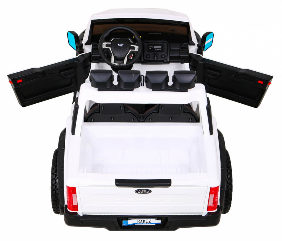 Masinuta electrica pentru copii Ford Super Duty XXL cu 2 locuri, 4x4 (2088) Alb - imagine 9