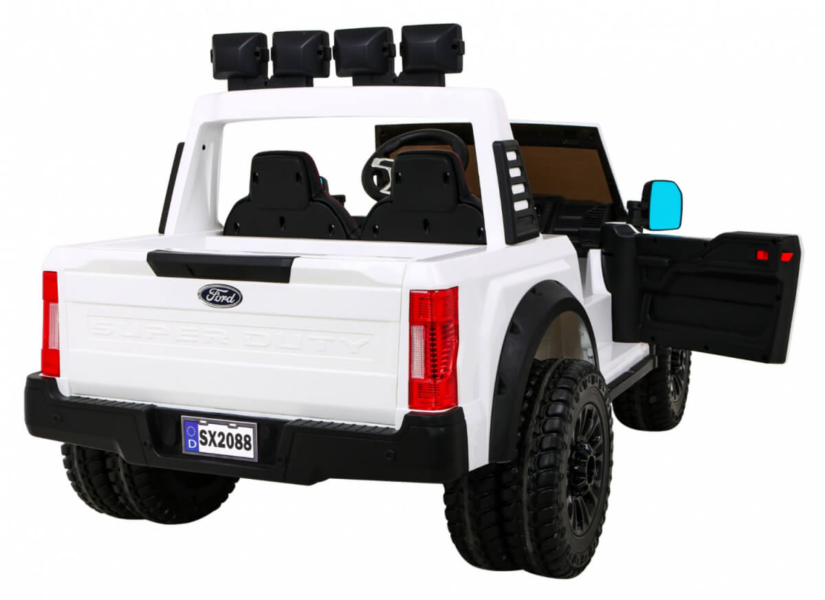 Masinuta electrica pentru copii Ford Super Duty XXL cu 2 locuri, 24V 4x4 ecran LCD (2088-power) Alb - imagine 4