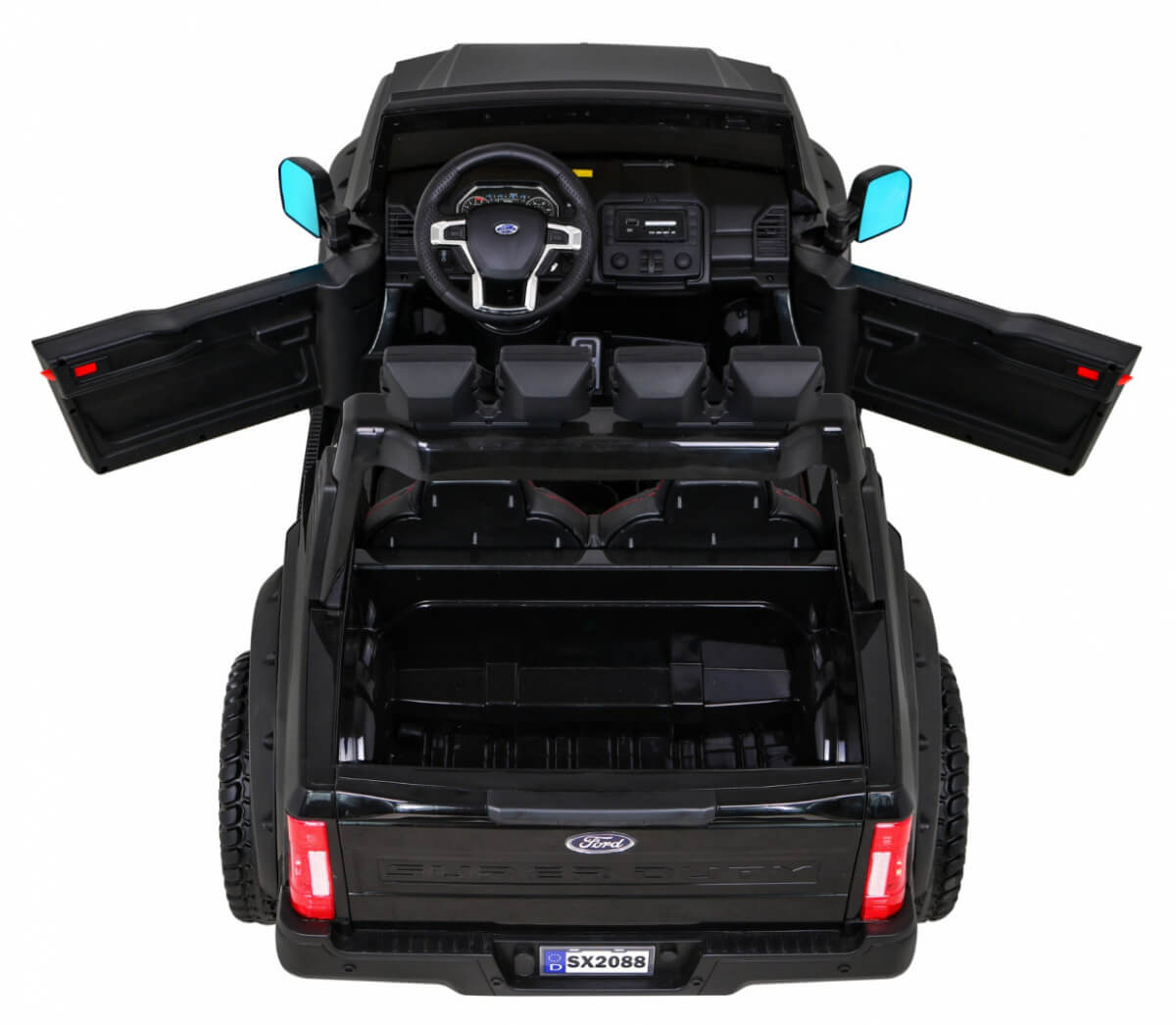 Masinuta electrica pentru copii Ford Super Duty XXL cu 2 locuri, 24V 4x4 ecran LCD (2088-power) Negru - imagine 3