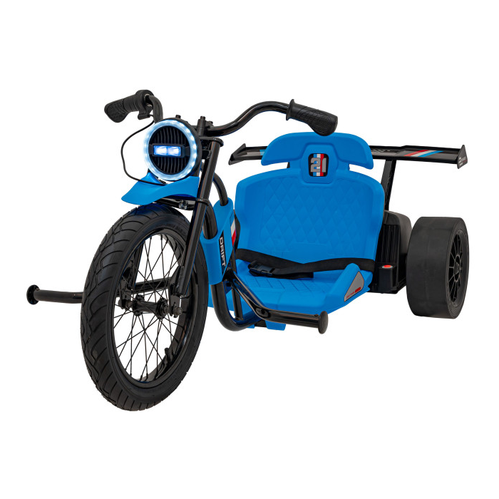 Drift trike electric pentru copii Autokids DRIFT BIKE "21 24V 500W faruri cu LED, viteza max 14 km/h (2338) Albastru