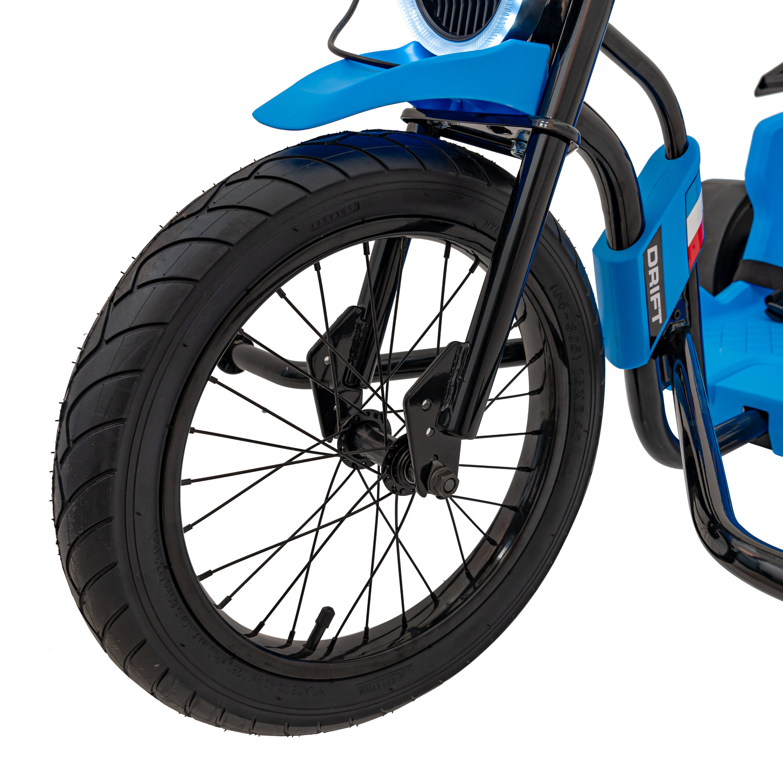 Drift trike electric pentru copii Autokids DRIFT BIKE "21 24V 500W faruri cu LED, viteza max 14 km/h (2338) Albastru - imagine 3