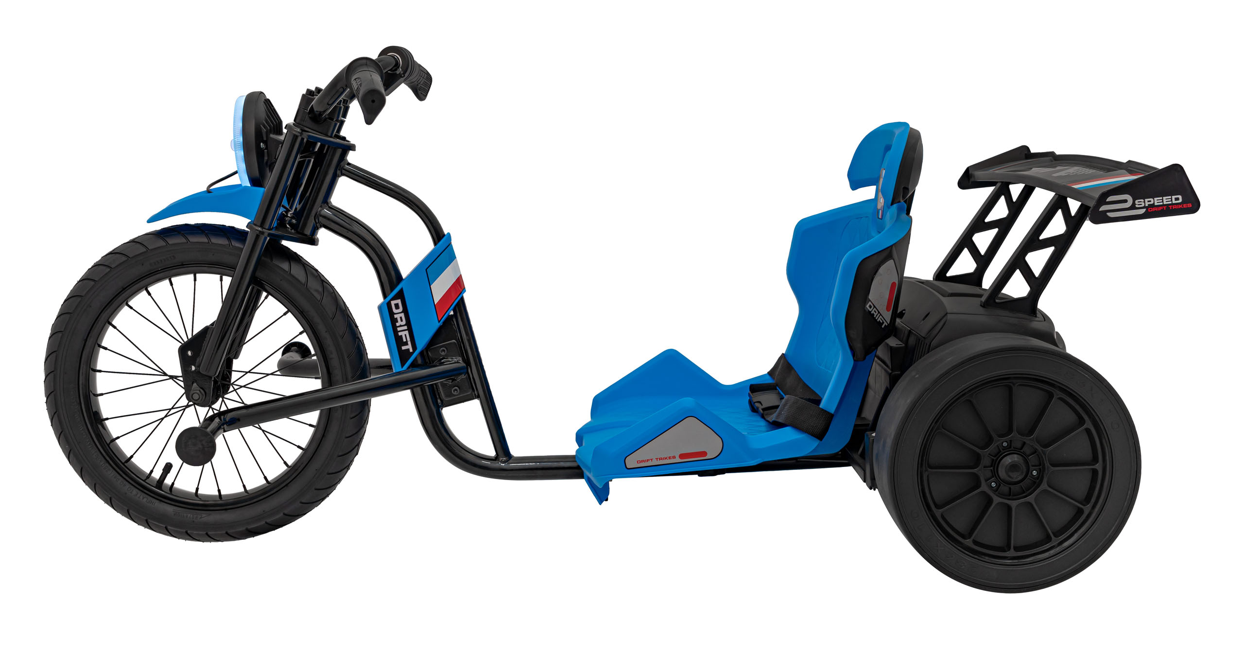 Drift trike electric pentru copii Autokids DRIFT BIKE "21 24V 500W faruri cu LED, viteza max 14 km/h (2338) Albastru - imagine 2