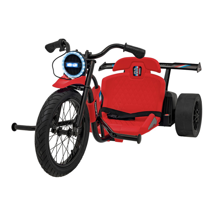 Drift trike electric pentru copii DRIFT BIKE "21 24V 500W faruri cu LED, viteza max 14 km/h (2338) Rosu