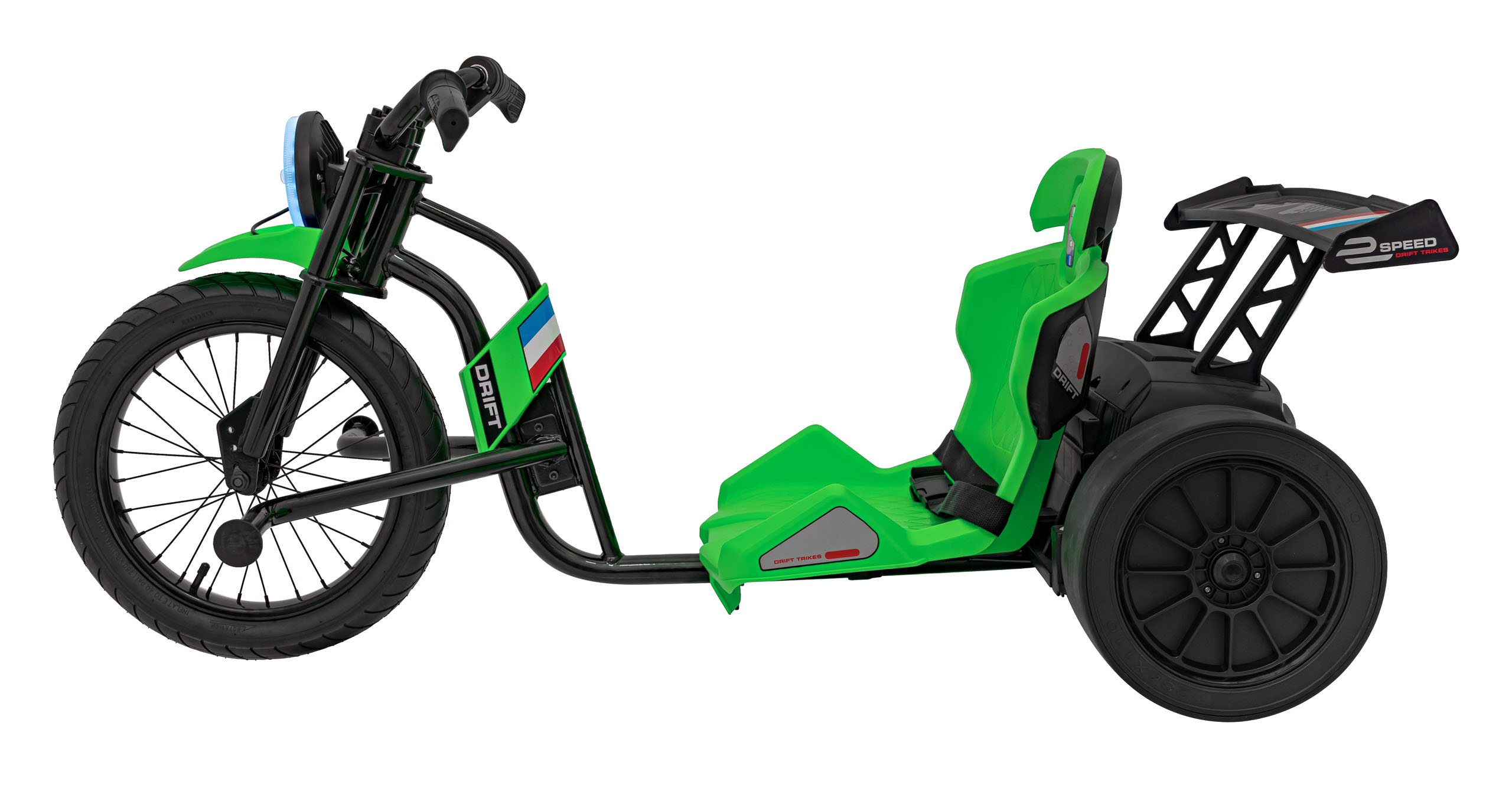 Drift trike electric pentru copii DRIFT BIKE "21 24V 500W faruri cu LED, viteza max 14 km/h (2338) Verde - imagine 4