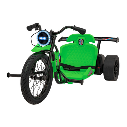 Drift trike electric pentru copii DRIFT BIKE „21 24V 500W faruri cu LED, viteza max 14 km/h (2338) Verde