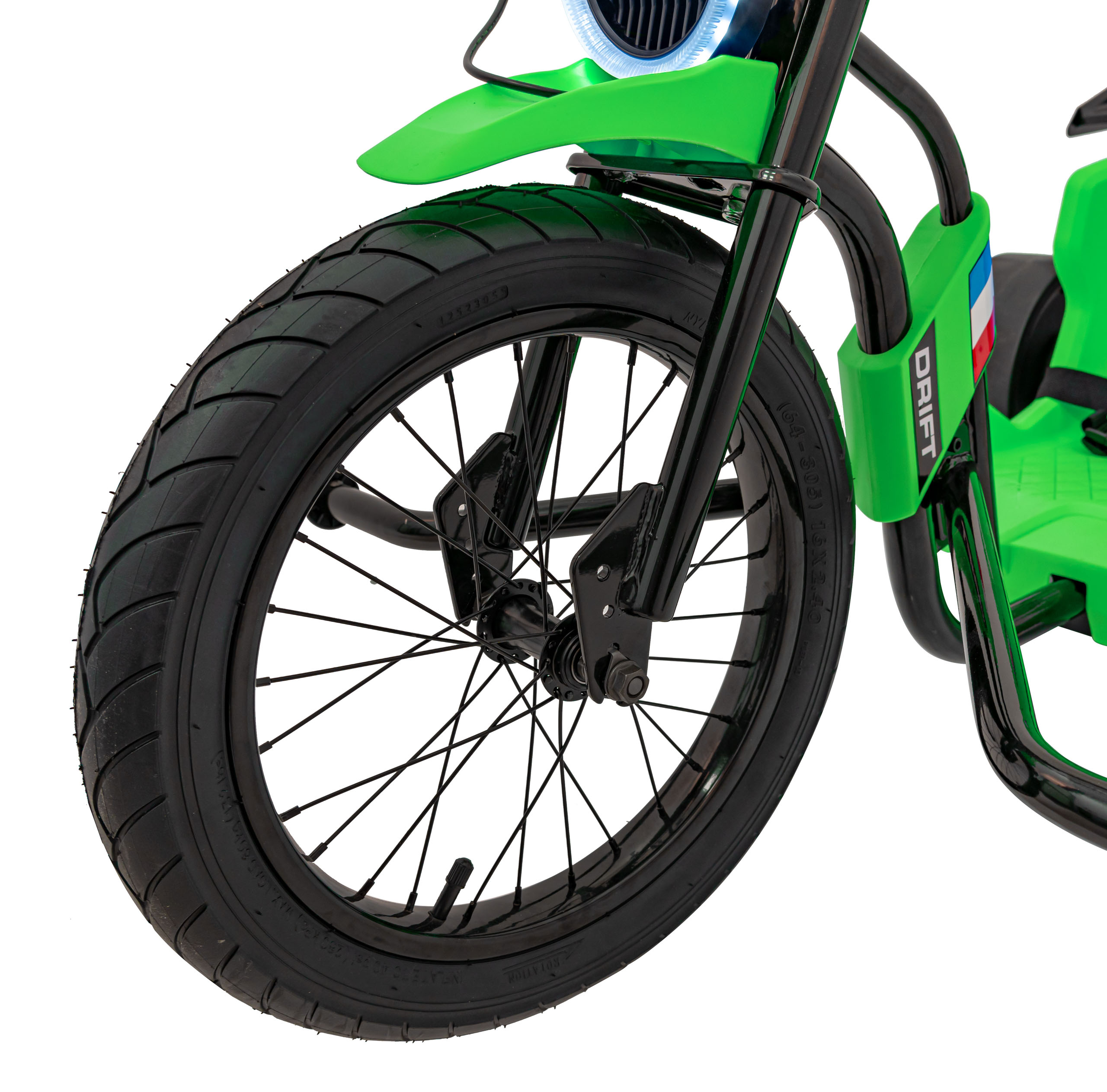 Drift trike electric pentru copii DRIFT BIKE "21 24V 500W faruri cu LED, viteza max 14 km/h (2338) Verde - imagine 5