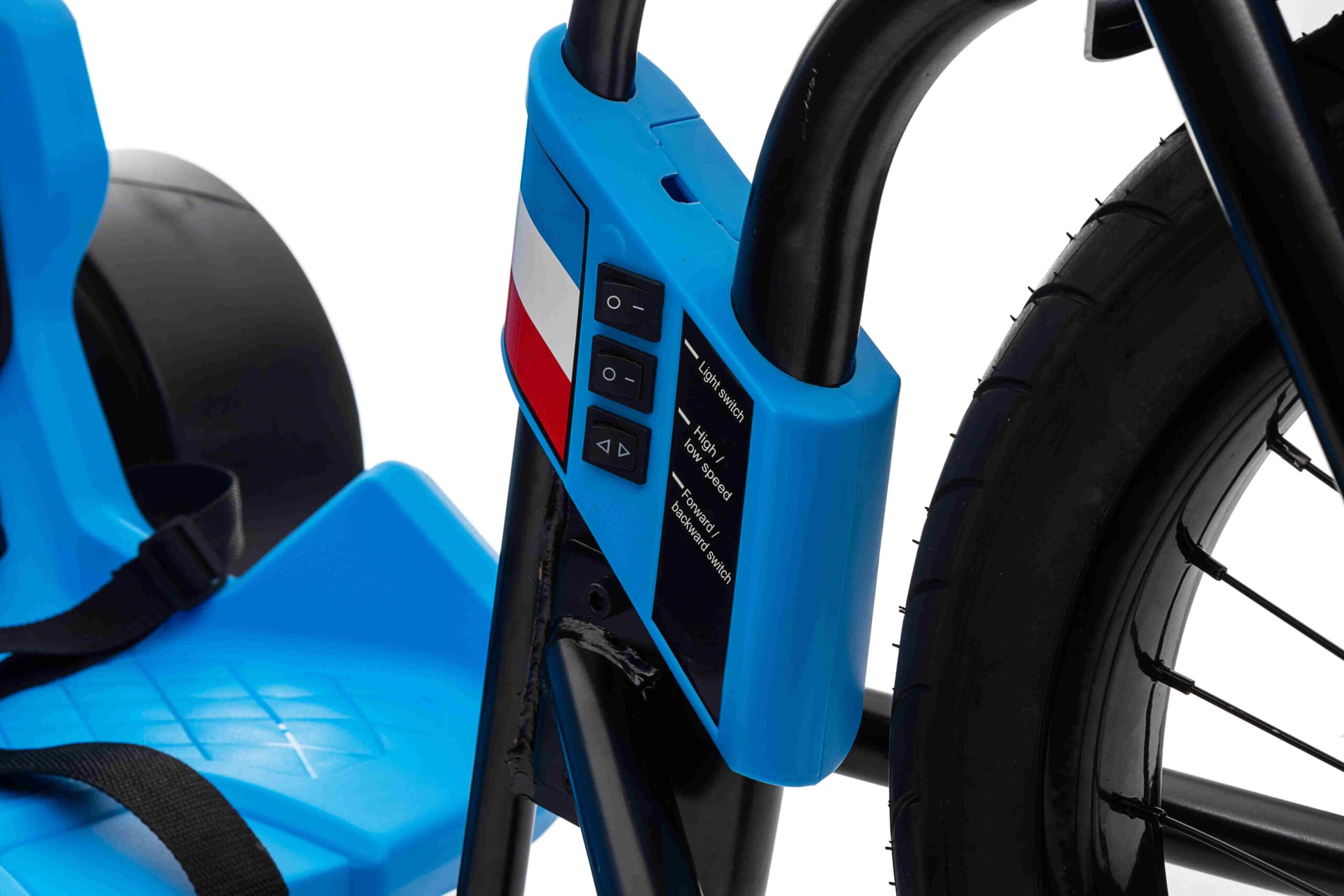 Drift trike electric pentru copii Autokids DRIFT BIKE "21 24V 500W faruri cu LED, viteza max 14 km/h (2338) Albastru - imagine 7