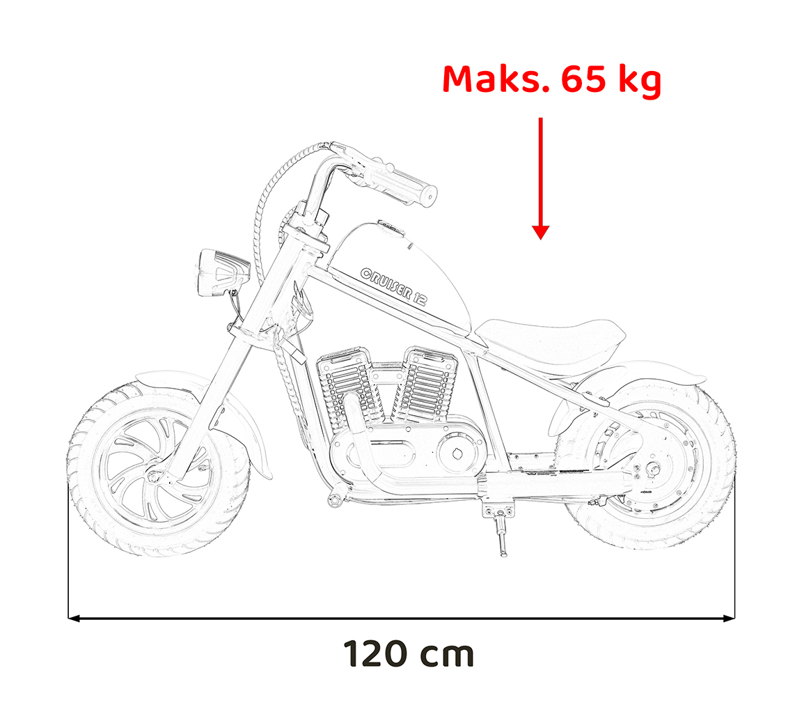 Motocicleta electrica pentru copii CRUISER 12 (MB03P) Albastru - imagine 12