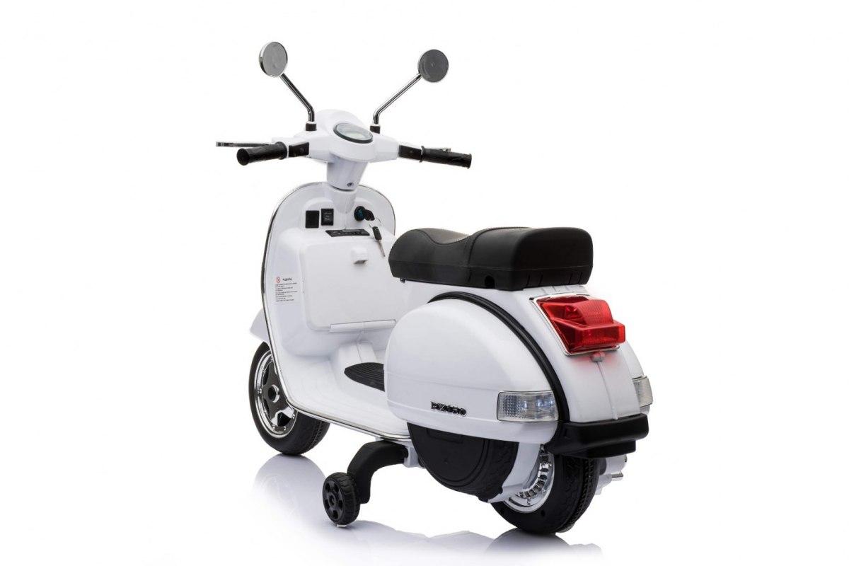 Motocicleta electrica pentru copii Scuter Vespa 12V 70W (PX150) Alb - imagine 8