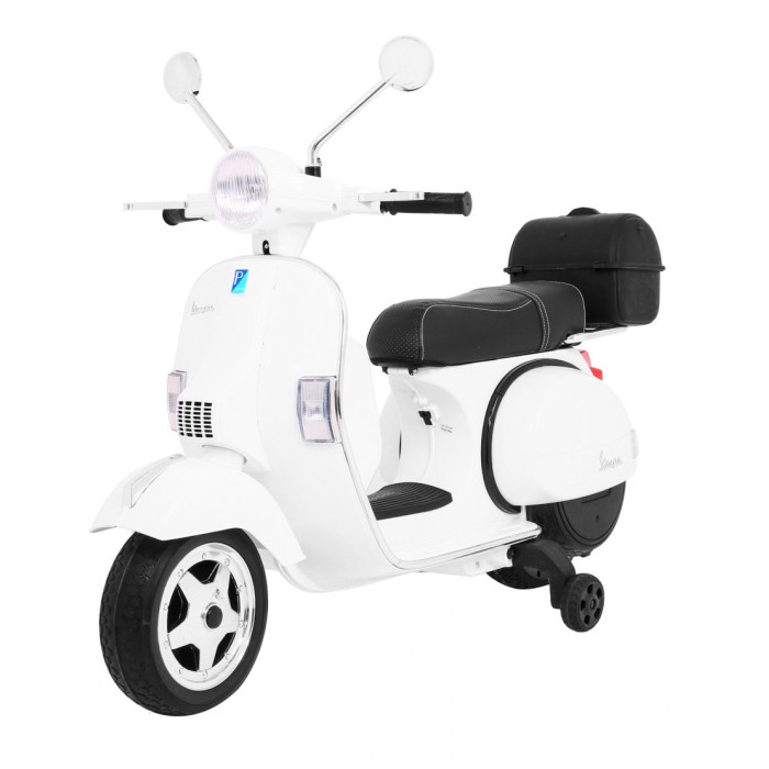 Motocicleta electrica pentru copii Scuter Vespa 12V 70W (PX150) Alb