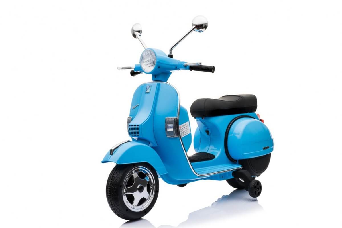 Motocicleta electrica pentru copii Scuter Vespa 12V 50W (PX150) Albastru