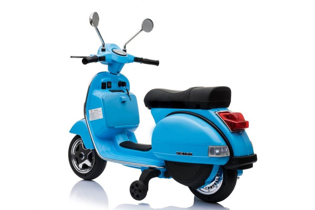 Motocicleta electrica pentru copii Scuter Vespa 12V 50W (PX150) Albastru - imagine 2