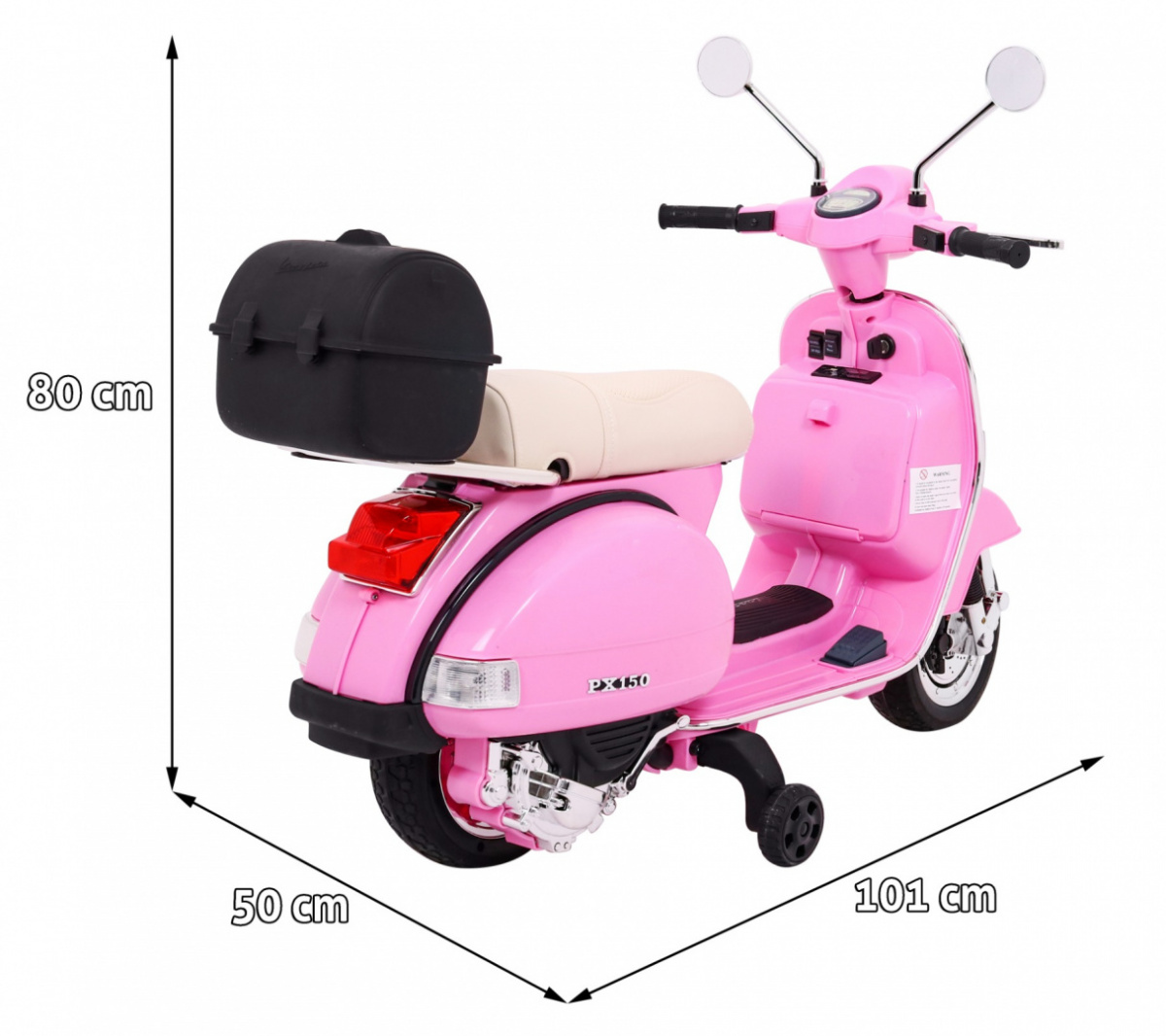 Motocicleta electrica pentru copii Scuter Vespa 12V 70W (PX150) Roz - imagine 2