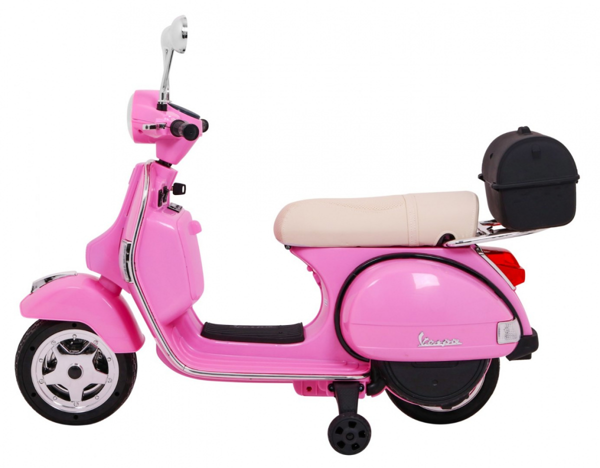 Motocicleta electrica pentru copii Scuter Vespa 12V 70W (PX150) Roz - imagine 3