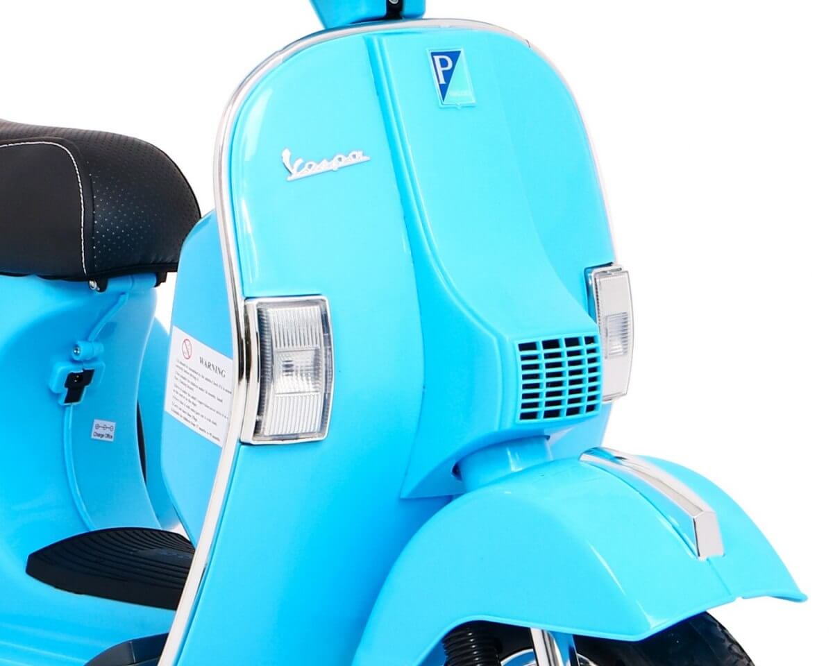 Motocicleta electrica pentru copii Scuter Vespa 12V 50W (PX150) Albastru - imagine 8
