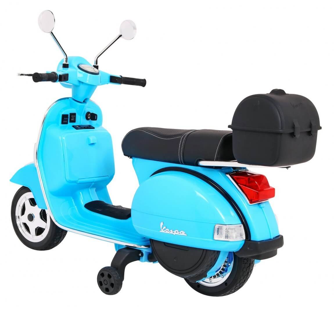 Motocicleta electrica pentru copii Scuter Vespa 12V 50W (PX150) Albastru - imagine 4
